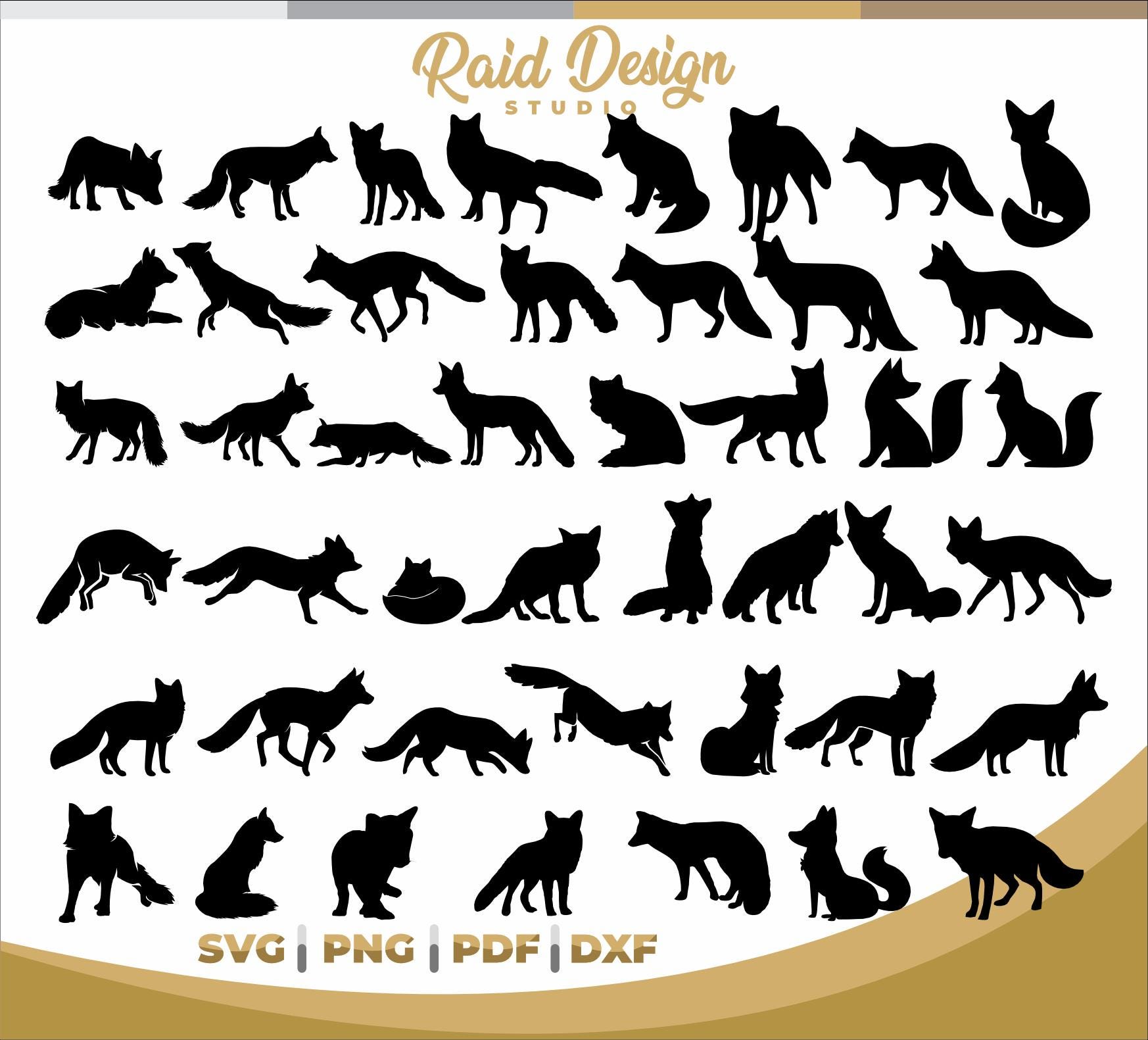 Fox silhouette bundle, svg of fox lineart, moving fox silhouette, moving fox silhouette bundle, fox lineart silhouette, fox shadow