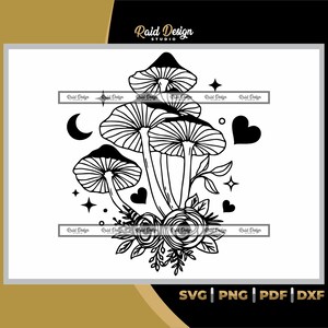 Fungo floreale Svg, Png, Dxf, Pdf