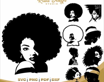 Afro women svg designs, instant download