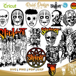 Rockband-Designs, SVG Slipknot, Marke der Rockband, kommerzielle Nutzung, sofortiger Download, Silhouette von Slipknot