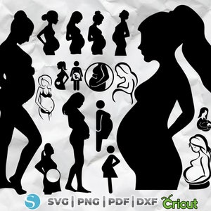 Sylwetka kobiety w ciąży, profil kobiety w ciąży grafik, naklejka kobiety w ciąży, sylwetka kobiety dla maszyny do cięcia, Instant Download
