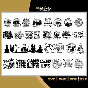 Citations de camping SVG, PNG, DXF, AI, PDF, conception de voyage de camping, idéal pour Cricut, voyage en famille, conception de t-shirt