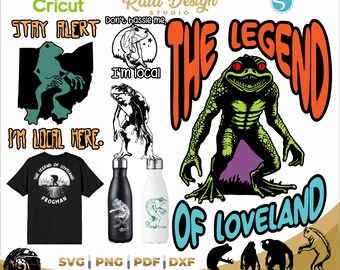 The legend of Frogman, loveland cryptid, frogman svg design, silhouette of frogman, quotes of frogman, instant download