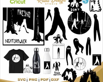 Fresno nightcrawler cryptid, silhouette of fresno CA, classic cryptids, svg fresno nightcrawler