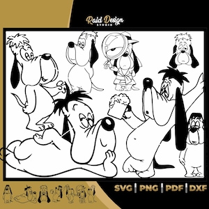 Dropy line drawing, droopy in svg, droopy design for t-shirt, droopy designs pack, droopy silhouette for cricut, droopy bundle svg