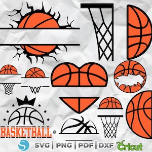 Monogram koszykówki, Monogram SVG Sports, nazwa w koszyku monogramu, projekty koszykówki, monogram nazwy i zespołu, clipart koszykówki