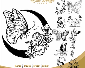 Cute butterfly designs for printing and cutting machines, instant download