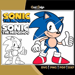 Sonic the Hedgehog, conception en couches pour cricut, silhouette de personnage de jeu vidéo sonique, conception sonore amusante pour les anniversaires, sonic svg, télécharger