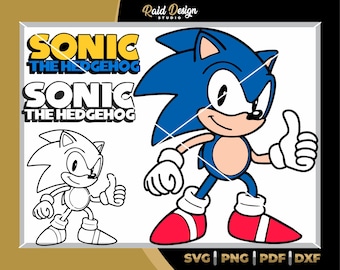 Sonic the Hedgehog, layered design for cricut, sonic video game character silhouette, fun sonic design for birthdays, sonic svg, download