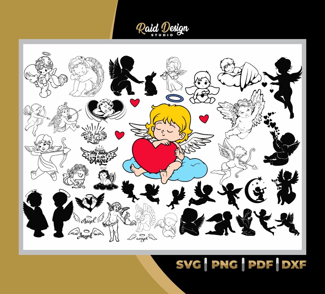 Baby Angel SVG, DXF, PNG, PDF - Etsy