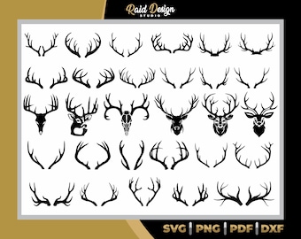 Deer Antlers Bundle svg, pdf, dxf, png