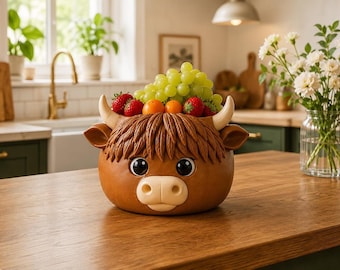 Highland Cow Bowl STL Bundle - Egg Holder, Candy Fruit