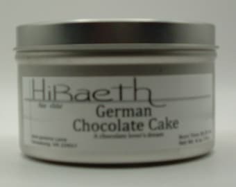 German Chocolate Cake 6-ounce soy wax candle tin