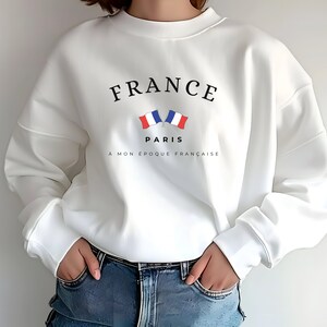 Paris France Crewneck Sweatshirt - Eiffel Tower French Street Fashion Apparel, Travel Lover Jumper, Parisian Gift, Paris Traveler Top,