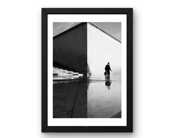 Zwart-wit straatfotografie print - architectuur Fine Art Print - kunst aan de muur cadeau voor Home Decor - fotoposter van Trocadero in Parijs