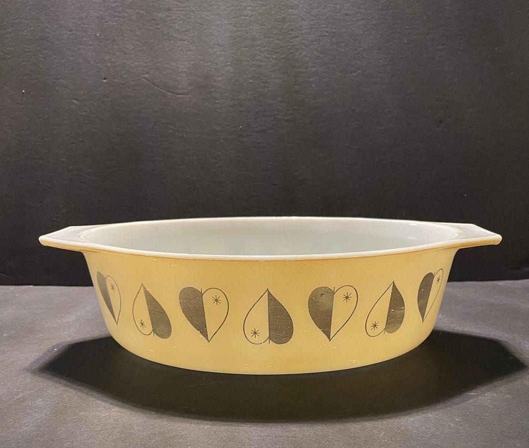 PYREX 1958 Golden Hearts Casserole Dish 2 1/2 Qt Vintage Promotional ...