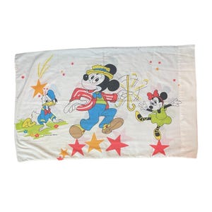 Disney Vintage Pillowcase - Mickey, Minnie, and Donald Duck - 1979