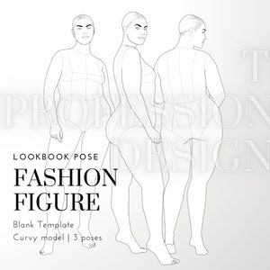 Plus Size Female Figure Templates For Fashion Illustrations - Design Cuts