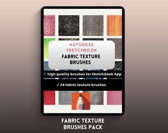 24 Fabric Texture Brushes for Digital Fashion Design - Autodesk Sketchbook Tools & Illustration Pack