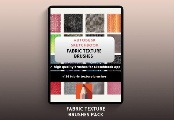 24 Fabric Texture Brushes for Digital Fashion Design - Autodesk Sketchbook Tools & Illustration Pack
