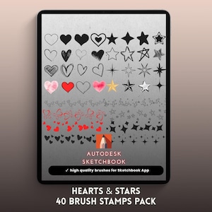 Heart and Star Stamp Brushes for Autodesk Sketchbook (Digital Download)
