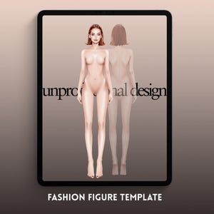 Procreate Fashion Croquis Template: Front & Back Poses (Digital Download)
