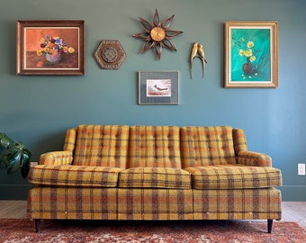 Mid Century Modern Tweed Couch