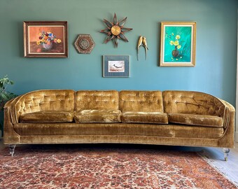 Vintage Gold Suede Couch