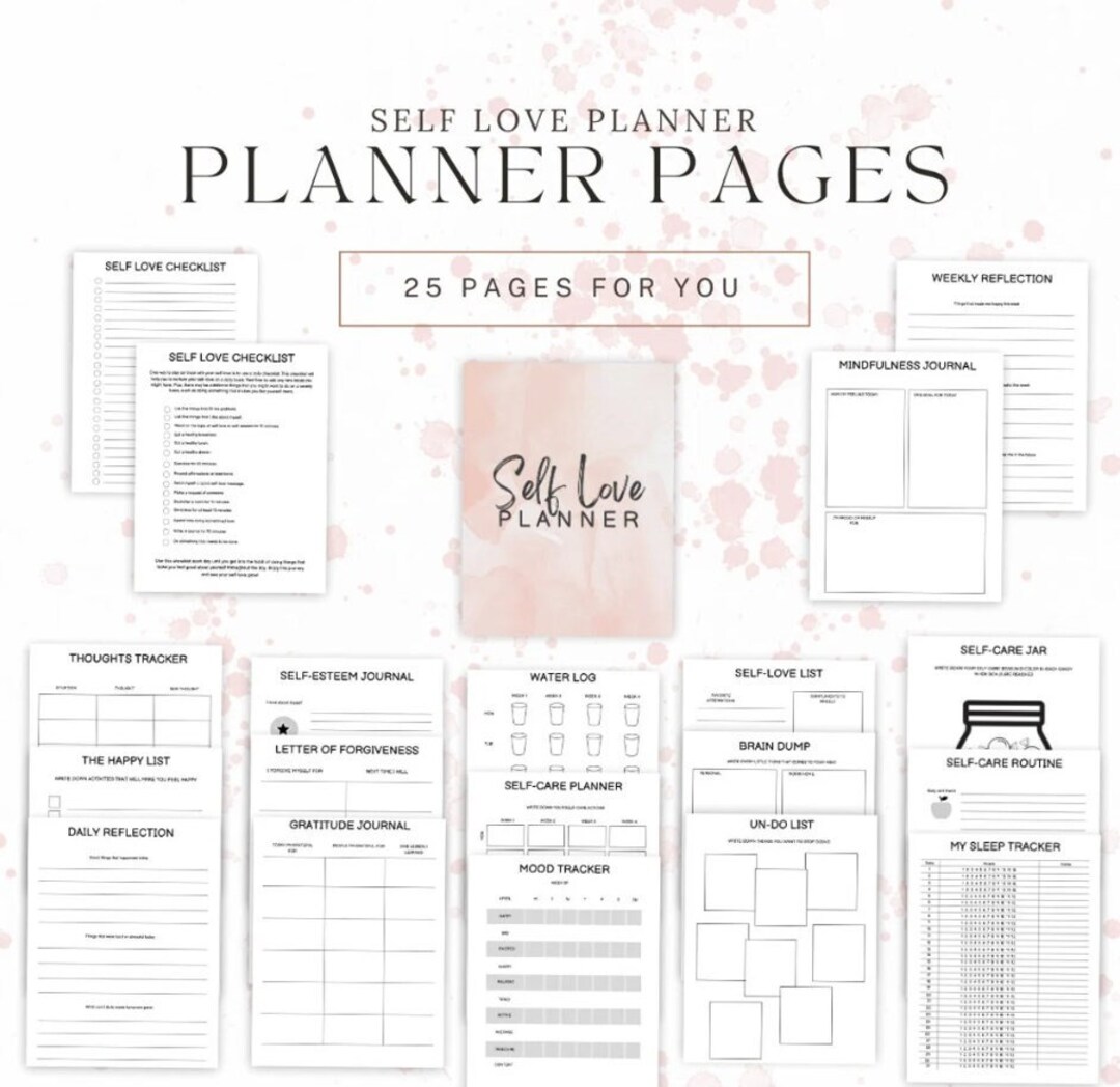 Self Love Planner Canva Template | PLR Digital Planner | Master Resell ...