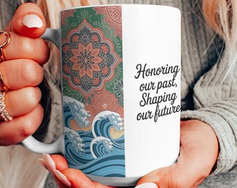 AAPI Heritage Mug: Cultural Wave & Mandala Design