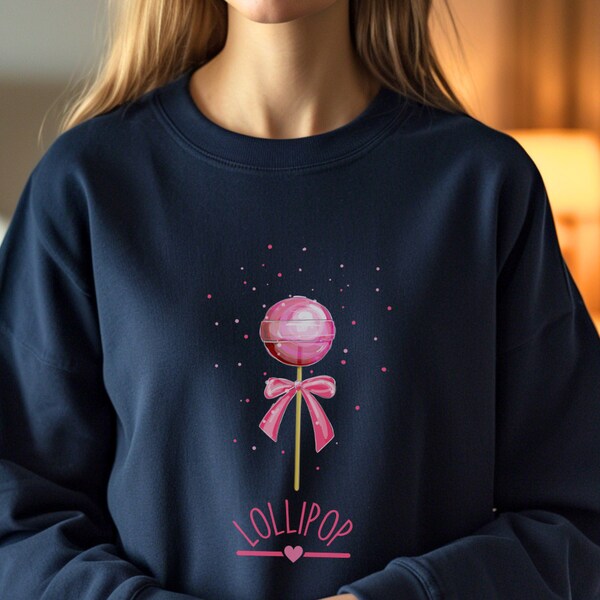 Crewneck Unisex cotton hoodie sweatshirt candy quirky "lollipop"