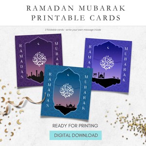 Cartões de Ramadã, Cartões Digitais de Ramadã Mubarak, Cartões de Ramadã Mubarak para Imprimir, Cartões de Saudação Islâmicos para Download Digital