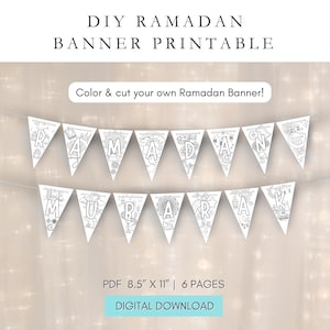 DIY Ramadan Banner Printable, Ramadan DIY Banner for kids, Ramadan Decor Banner, Printable Ramadan Banner, Ramadan Printable Banner