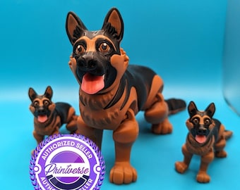 Articulating German Shepherd Fidget Desk Toy | 3D Printed
