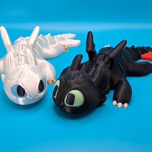 3D Printed Toothless & Light Fury | Glow in the Dark | HTTYD | 3D Printed