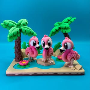 3D Printed Flamingo Fidget Toy Playset