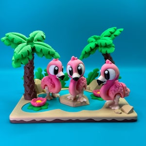 3D Printed Flamingo Fidget Toy Playset