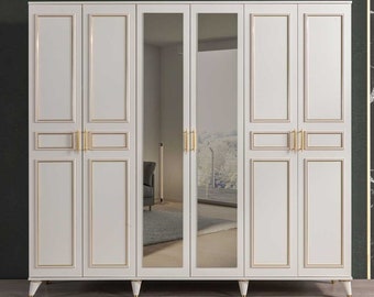 Armario blanco, vitrina de cristal, dormitorio, muebles de madera de diseño