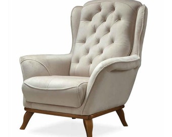 Fauteuil Meuble Design De Luxe Style Classique Design Textile Salon Lounge Neuf