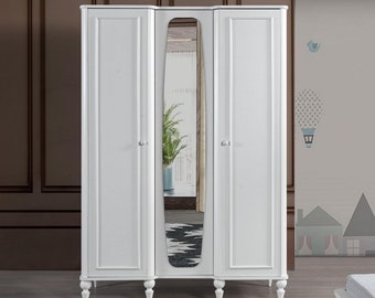 Armoire avec miroir armoires de placard de chambre blanches modernes