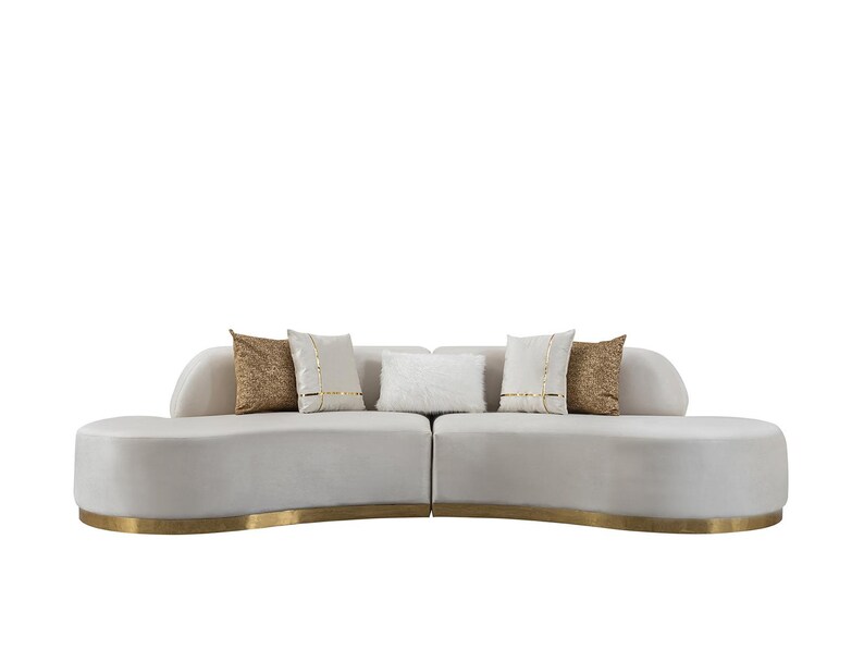Canapé de luxe rond, canapé d'angle, meubles de salon, tissu image 8