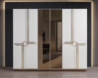 Armoire de chambre à coucher en bois, meubles de Design moderne de luxe, armoire blanche