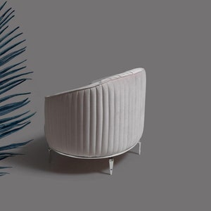 Ensemble de canapés en textile blanc, meubles de salon, 3 1 places, design moderne image 5