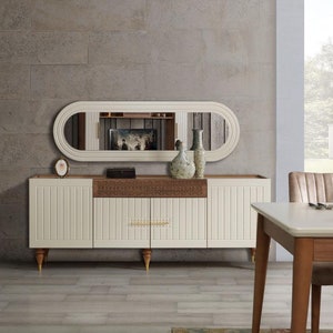 xxl sideboard Anrichte Kommode 201cm mit Spiegel 2tlg. Schrank Kommoden Bild 1