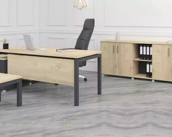 Luxus Büro Set Moderne Holz Möbel Eckschreibtisch Schrank Couchtisch