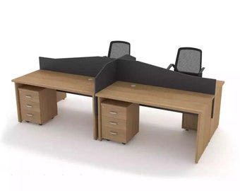 Holzmöbel Büroeinrichtung Großer Schreibtisch Design Arbeitszimmer Neu