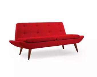 Roter Zweisitzer Arbeitszimmermöbel Designer Luxus Polstersofa Möbel