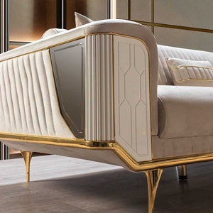 Luxus 3 Sitzer Sofa Wohnzimmer Sofas Design Modern Couch Möbel zdjęcie 2
