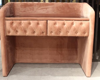 Coiffeuse Design Chesterfield, meuble de chambre à coucher moderne rose