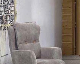 Fauteuil 1 zits textiel lounge luxe club gestoffeerde relaxbank meubel design bank